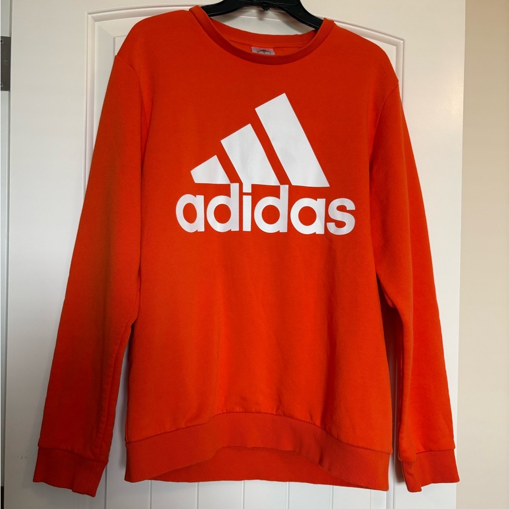 adidas Orange Crewneck with White Logo
